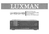 Luxman LV-105-Owners-Manual